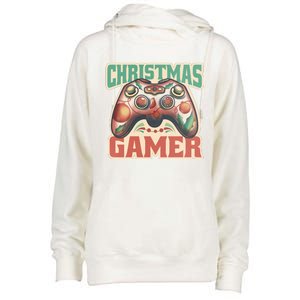 Christmas Gamer Womens Funnel Neck Pullover Hood