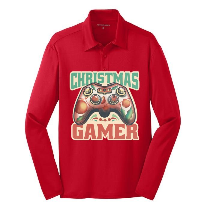 Christmas Gamer Silk Touch Performance Long Sleeve Polo