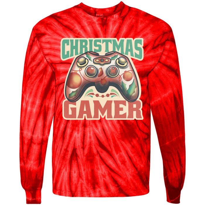 Christmas Gamer Tie-Dye Long Sleeve Shirt