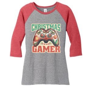 Christmas Gamer Women's Tri-Blend 3/4-Sleeve Raglan Shirt