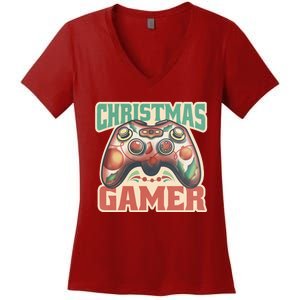 Christmas Gamer Women's V-Neck T-Shirt