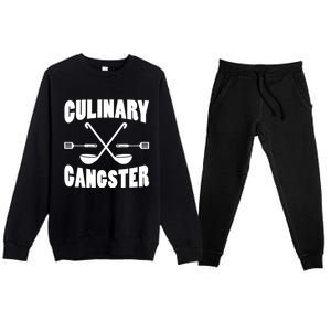 Culinary Gangster Cooking Best Cooking Chef Mom Dad Cute Gift Premium Crewneck Sweatsuit Set