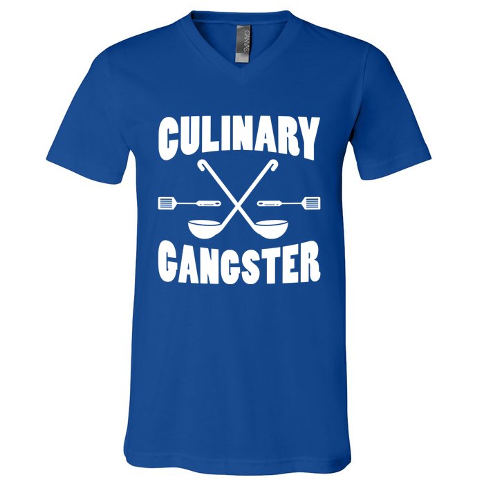 Culinary Gangster Cooking Best Cooking Chef Mom Dad Cute Gift V-Neck T-Shirt