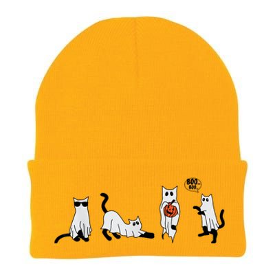 Cute Ghost Cat Funny Halloween Outfit Costumes Ghost Knit Cap Winter Beanie