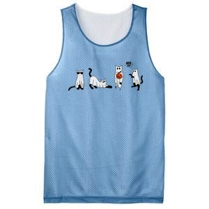 Cute Ghost Cat Funny Halloween Outfit Costumes Ghost Mesh Reversible Basketball Jersey Tank