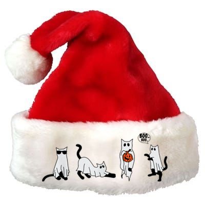 Cute Ghost Cat Funny Halloween Outfit Costumes Ghost Premium Christmas Santa Hat