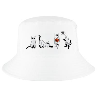 Cute Ghost Cat Funny Halloween Outfit Costumes Ghost Cool Comfort Performance Bucket Hat