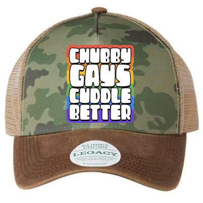 Chubby Gays Cuddle Better Funny Proud Gay Bear Husky Cute Legacy Tie Dye Trucker Hat