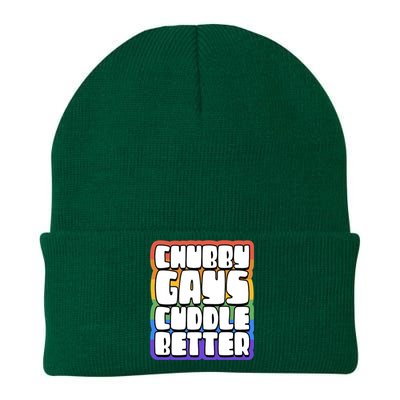 Chubby Gays Cuddle Better Funny Proud Gay Bear Husky Cute Knit Cap Winter Beanie