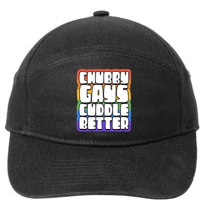 Chubby Gays Cuddle Better Funny Proud Gay Bear Husky Cute 7-Panel Snapback Hat