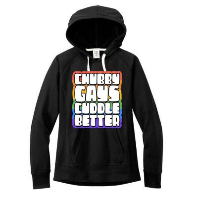 Chubby Gays Cuddle Better Funny Proud Gay Bear Husky Cute Women's Fleece Hoodie