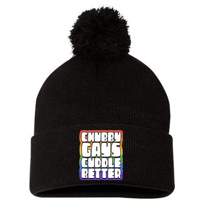 Chubby Gays Cuddle Better Funny Proud Gay Bear Husky Cute Pom Pom 12in Knit Beanie