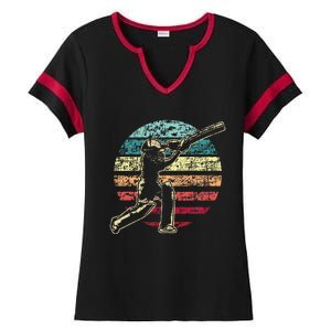 Cricket Game Cricketer Cricketing Batting Ladies Halftime Notch Neck Tee