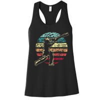 Cricket Game Cricketer Cricketing Batting Women's Racerback Tank