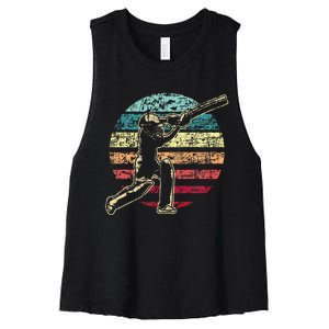 Cricket Game Cricketer Cricketing Batting Women's Racerback Cropped Tank