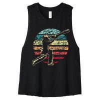 Cricket Game Cricketer Cricketing Batting Women's Racerback Cropped Tank