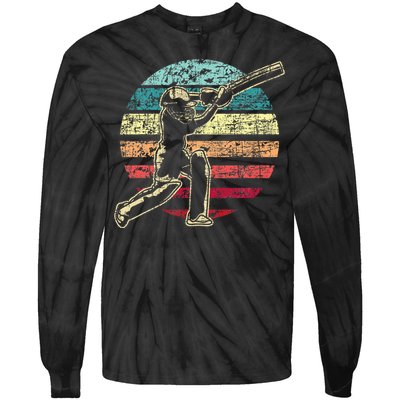 Cricket Game Cricketer Cricketing Batting Tie-Dye Long Sleeve Shirt