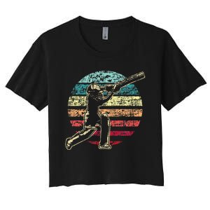 Cricket Game Cricketer Cricketing Batting Women's Crop Top Tee