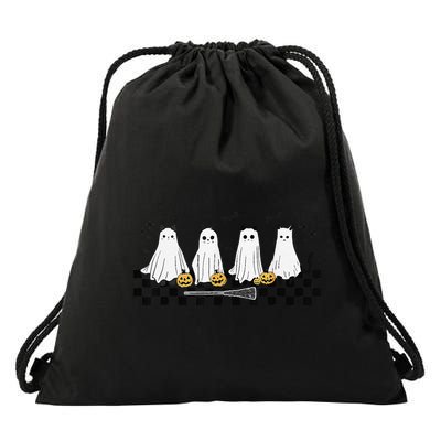 Cute Ghost Cat Funny Halloween Costumes Black Cat Drawstring Bag