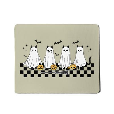 Cute Ghost Cat Funny Halloween Costumes Black Cat Mousepad