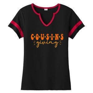 Cousins Giving Cute Turkey Cousin Crew Thanksgiving Family Ladies Halftime Notch Neck Tee