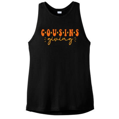 Cousins Giving Cute Turkey Cousin Crew Thanksgiving Family Ladies PosiCharge Tri-Blend Wicking Tank