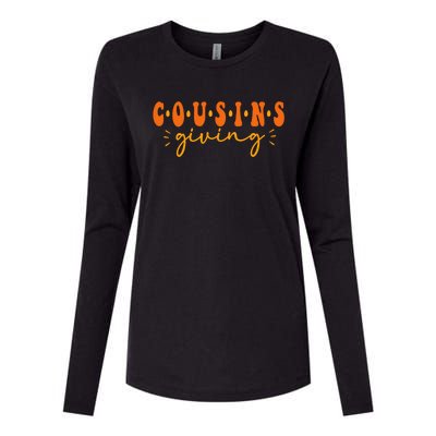 Cousins Giving Cute Turkey Cousin Crew Thanksgiving Family Womens Cotton Relaxed Long Sleeve T-Shirt