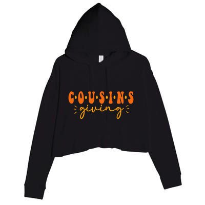 Cousins Giving Cute Turkey Cousin Crew Thanksgiving Family Crop Fleece Hoodie