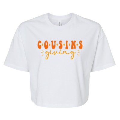 Cousins Giving Cute Turkey Cousin Crew Thanksgiving Family Bella+Canvas Jersey Crop Tee