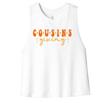 Cousins Giving Cute Turkey Cousin Crew Thanksgiving Family Women's Racerback Cropped Tank