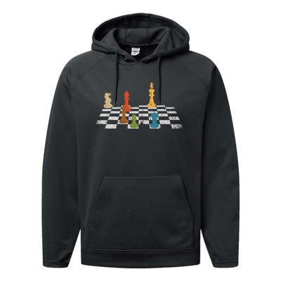 Chess Grandmaster Checkerboard Chess Board Checkmate Chess Performance Fleece Hoodie