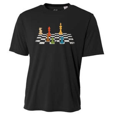 Chess Grandmaster Checkerboard Chess Board Checkmate Chess Cooling Performance Crew T-Shirt