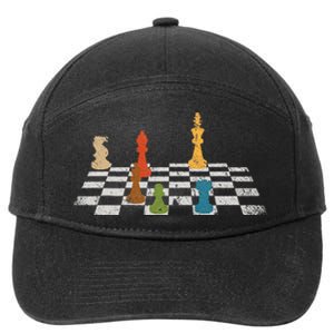 Chess Grandmaster Checkerboard Chess Board Checkmate Chess 7-Panel Snapback Hat