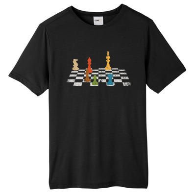 Chess Grandmaster Checkerboard Chess Board Checkmate Chess Tall Fusion ChromaSoft Performance T-Shirt