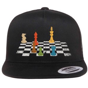 Chess Grandmaster Checkerboard Chess Board Checkmate Chess Flat Bill Trucker Hat