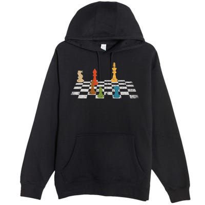 Chess Grandmaster Checkerboard Chess Board Checkmate Chess Premium Pullover Hoodie