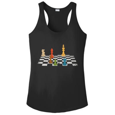 Chess Grandmaster Checkerboard Chess Board Checkmate Chess Ladies PosiCharge Competitor Racerback Tank