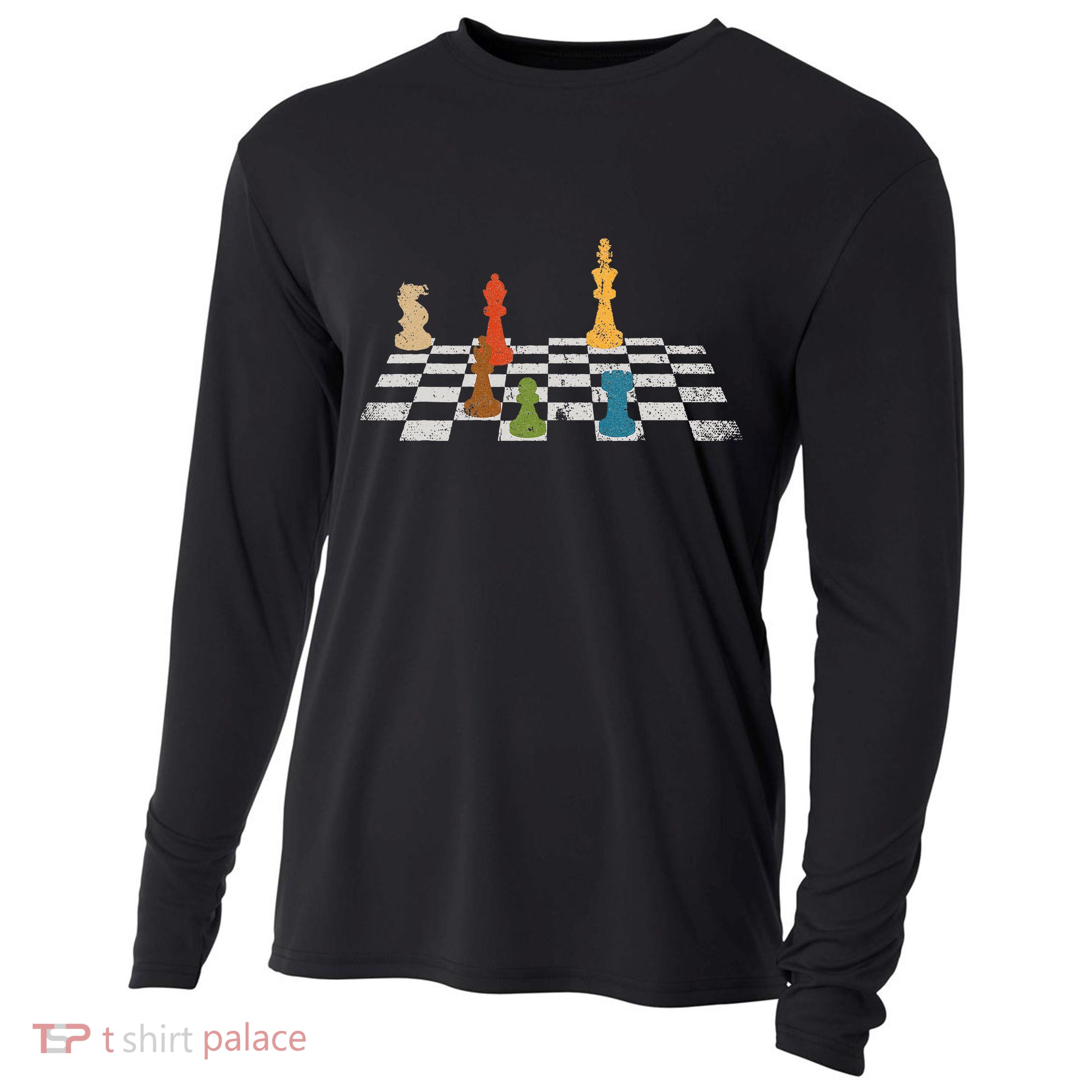 Chess Grandmaster Checkerboard Chess Board Checkmate Chess Cooling Performance Long Sleeve Crew
