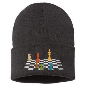 Chess Grandmaster Checkerboard Chess Board Checkmate Chess Sustainable Knit Beanie