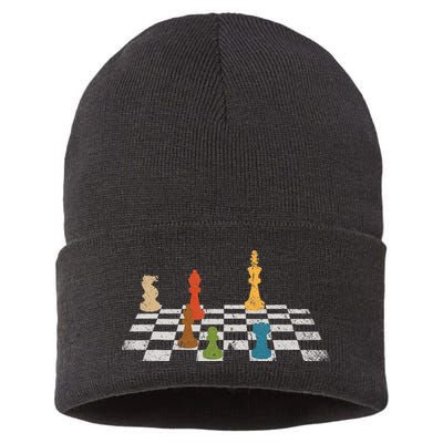 Chess Grandmaster Checkerboard Chess Board Checkmate Chess Sustainable Knit Beanie