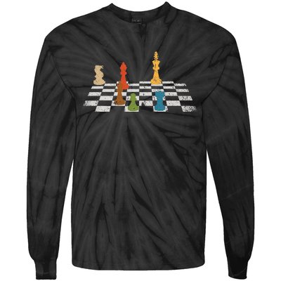 Chess Grandmaster Checkerboard Chess Board Checkmate Chess Tie-Dye Long Sleeve Shirt