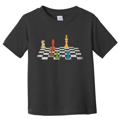 Chess Grandmaster Checkerboard Chess Board Checkmate Chess Toddler T-Shirt