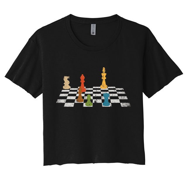 Chess Grandmaster Checkerboard Chess Board Checkmate Chess Women's Crop Top Tee