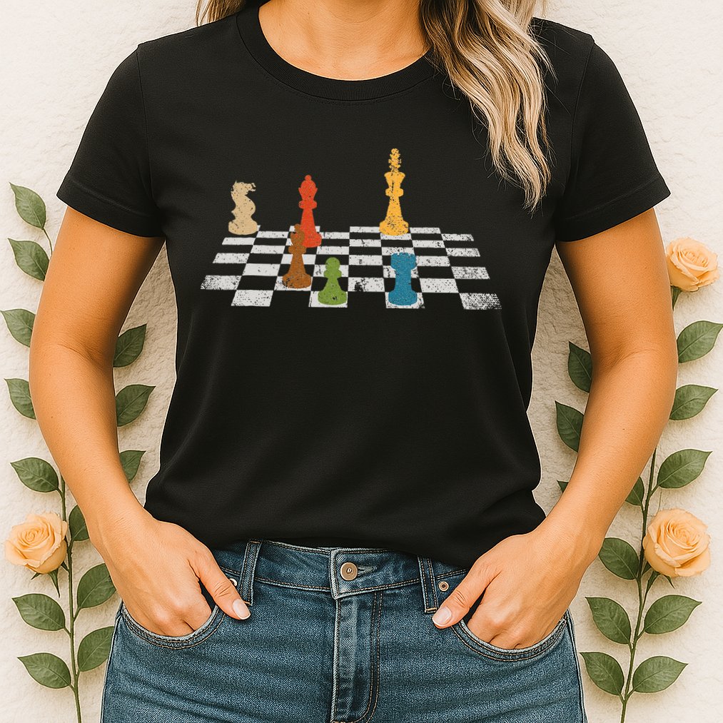 Chess Grandmaster Checkerboard Chess Board Checkmate Chess Womens T-Shirt