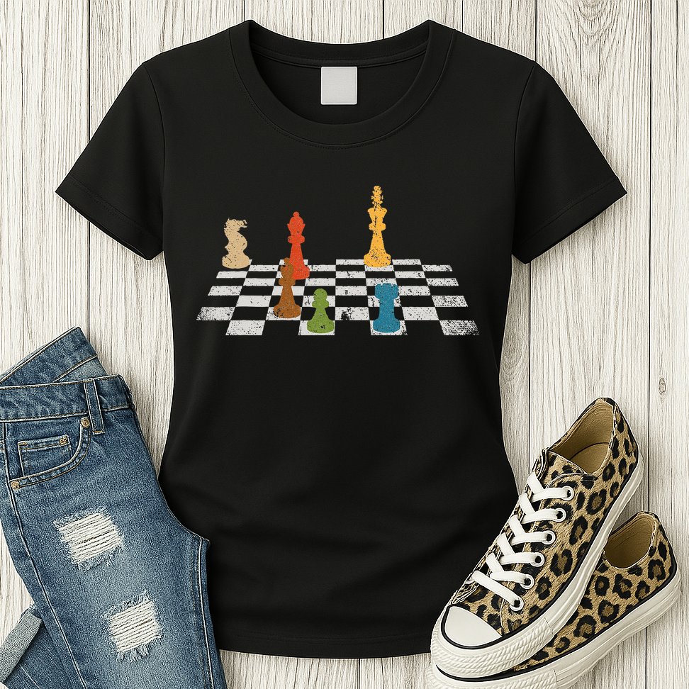Chess Grandmaster Checkerboard Chess Board Checkmate Chess Womens T-Shirt