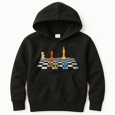 Chess Grandmaster Checkerboard Chess Board Checkmate Chess Kids Hoodie