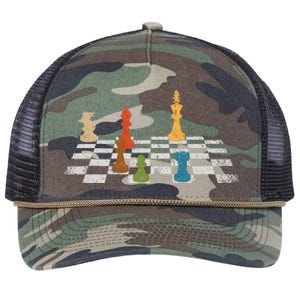 Chess Grandmaster Checkerboard Chess Board Checkmate Chess Retro Rope Trucker Hat Cap