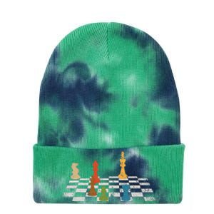 Chess Grandmaster Checkerboard Chess Board Checkmate Chess Tie Dye 12in Knit Beanie