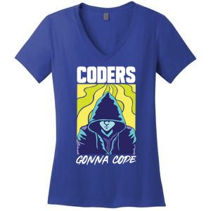 Coders Gonna Code Programmer Software Developer Engineer Cute Gift Women's V-Neck T-Shirt