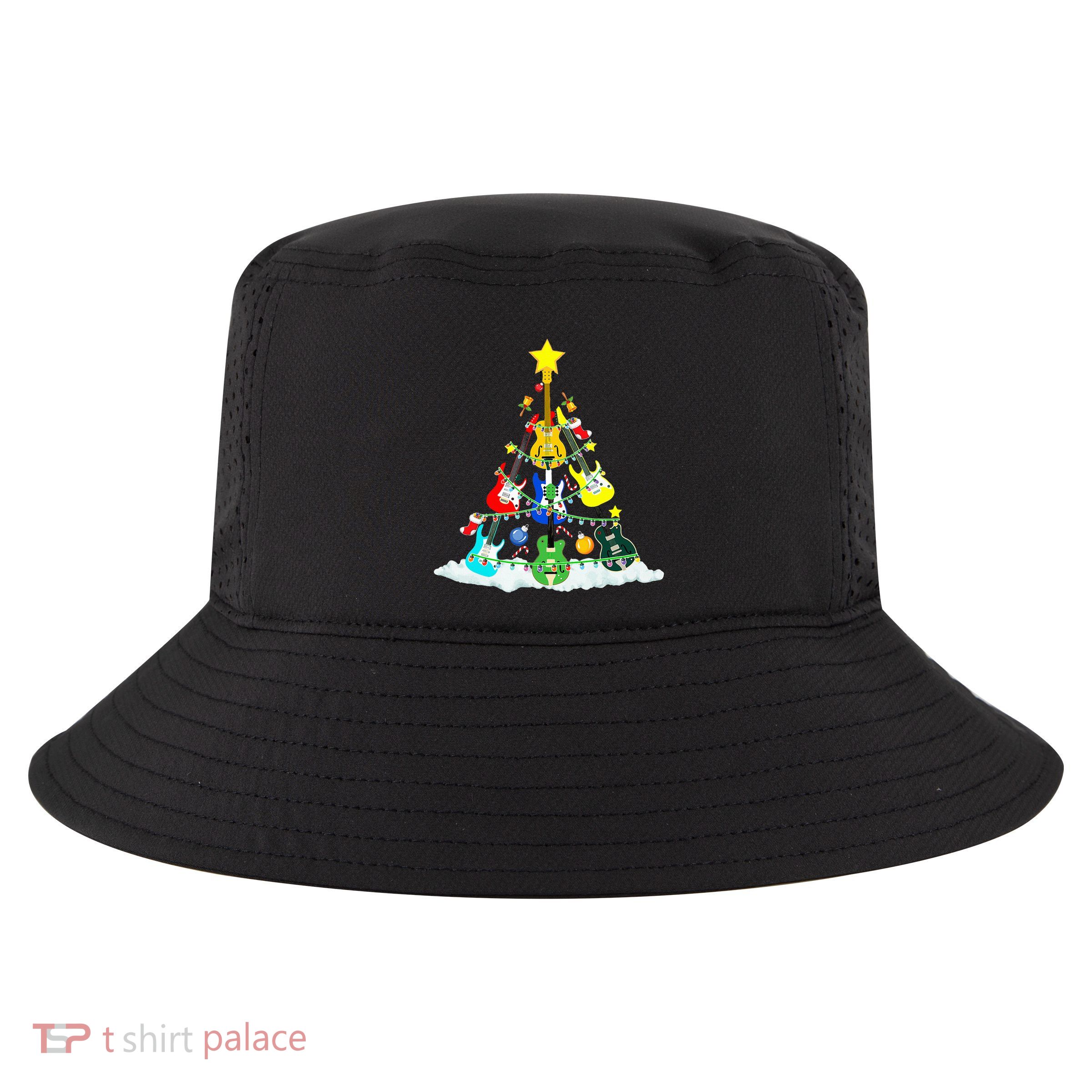 Cute Guitar Christmas Tree Music Stocking Stuffer  Cool Comfort Performance Bucket Hat